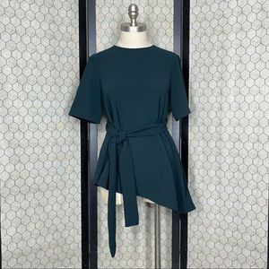 Zara Women Asymmetrical Tie Front Top